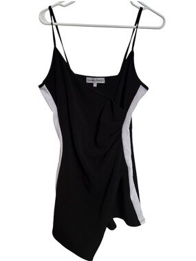 Black Dress and White – Women’s Asymmetrical Romper Dress